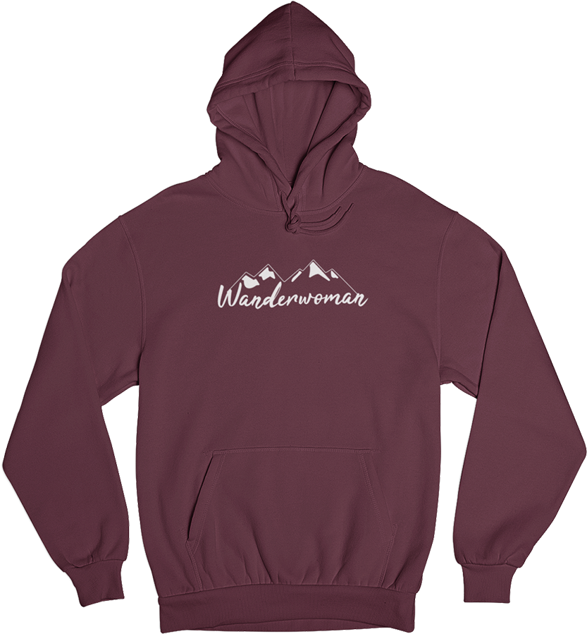 Wanderwoman. - Unisex Organic Hoodie berge wandern Weinrot