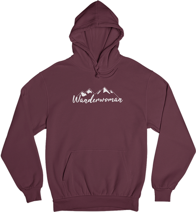 Wanderwoman. - Unisex Organic Hoodie berge wandern Weinrot