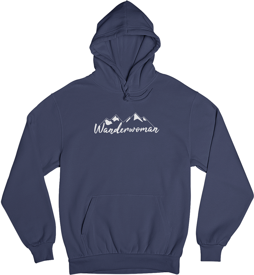 Wanderwoman. - Unisex Organic Hoodie berge wandern Navyblau