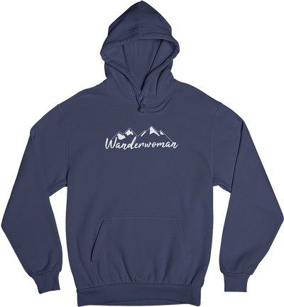 Wanderwoman. - Unisex Organic Hoodie berge wandern Navyblau