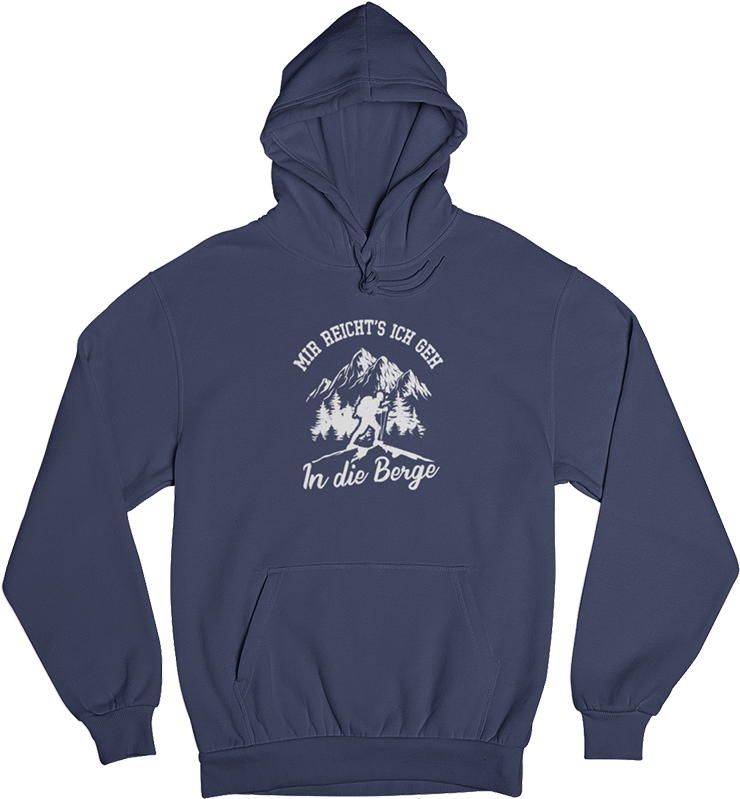 Mir reichts ich geh in die Berge - Unisex Organic Hoodie berge wandern Navyblau