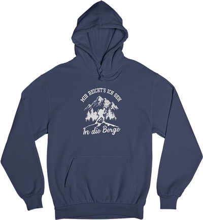 Mir reichts ich geh in die Berge - Unisex Organic Hoodie berge wandern Navyblau