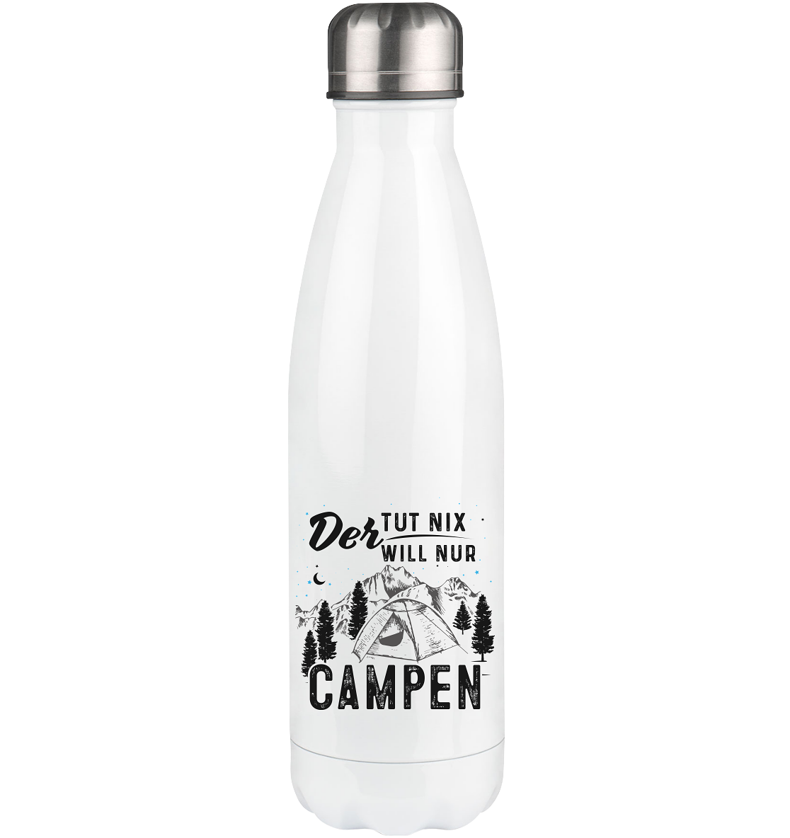 Der will nur campen - Edelstahl Thermosflasche camping 500ml