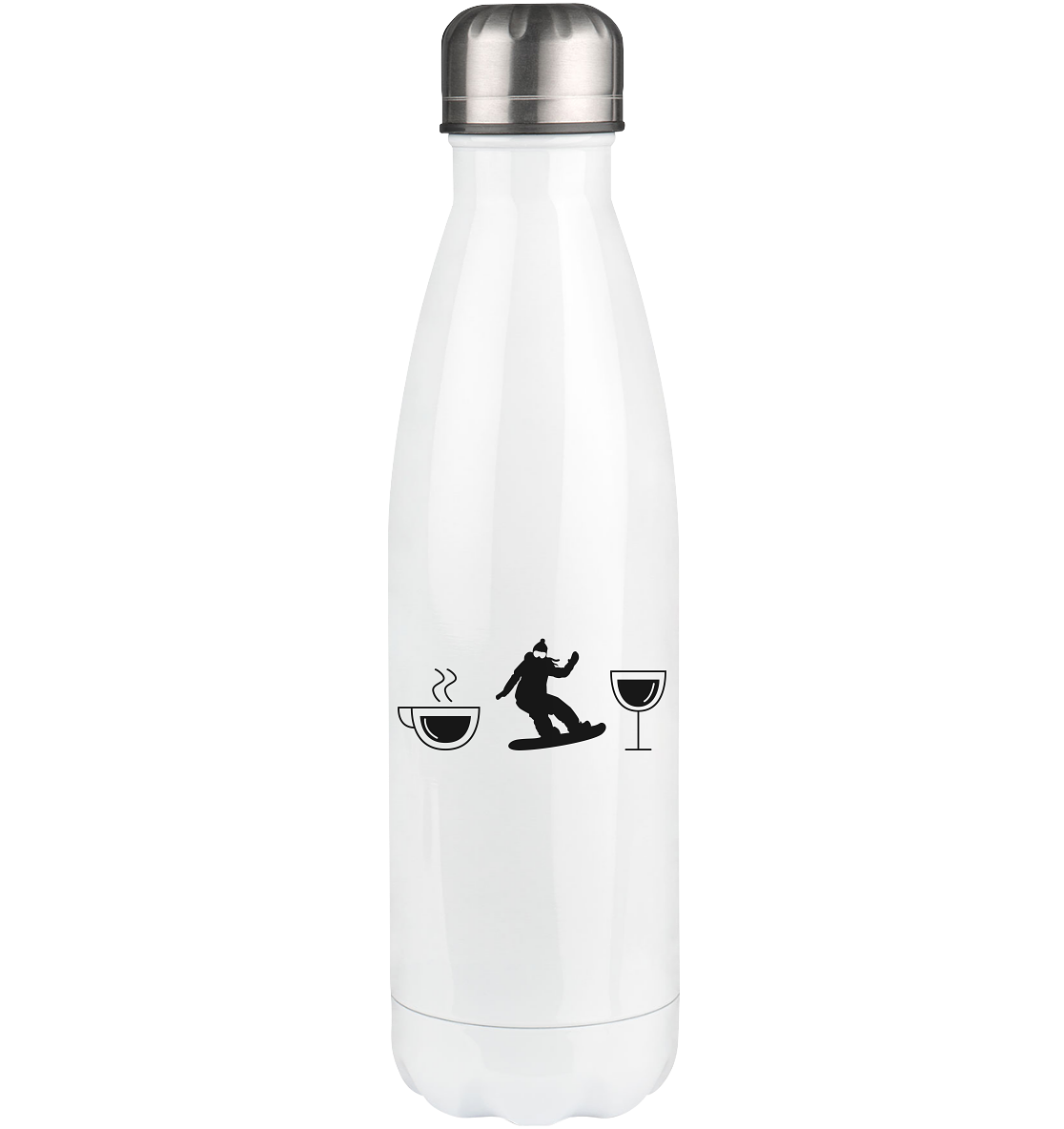 Coffee Wine and Snowboarding - Edelstahl Thermosflasche snowboarden 500ml