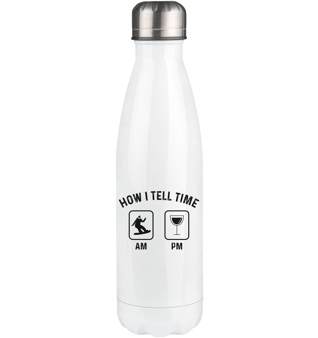 How I Tell Time Am Pm 1 - Edelstahl Thermosflasche snowboarden 500ml