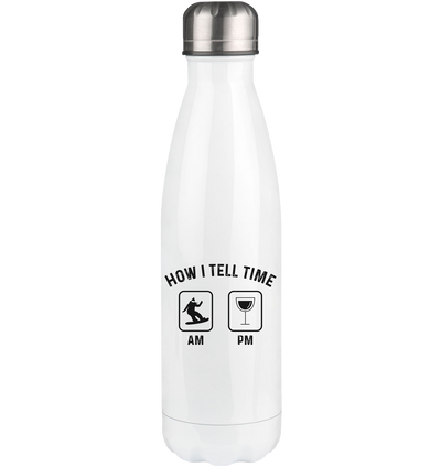 How I Tell Time Am Pm 1 - Edelstahl Thermosflasche snowboarden 500ml