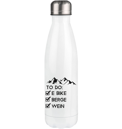 To Do Liste - E-Bike, Berge, Wein - Edelstahl Thermosflasche e-bike 500ml