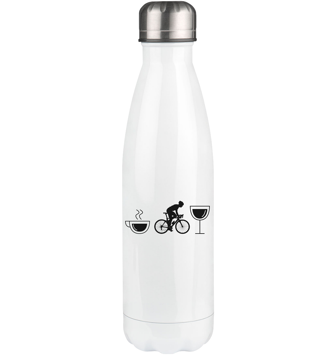 Coffee Wine and Cycling - Edelstahl Thermosflasche fahrrad 500ml