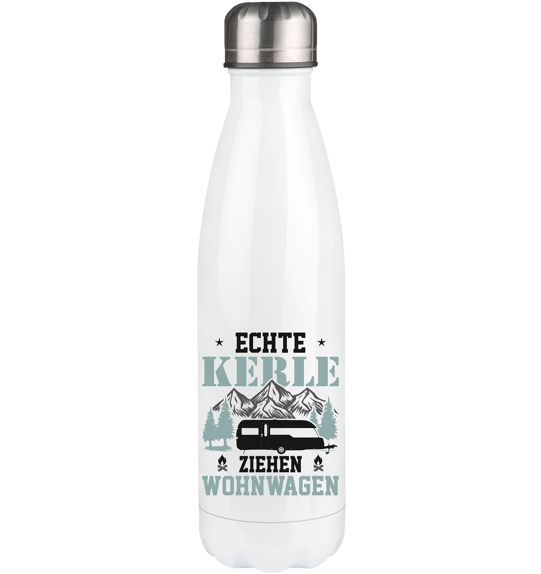 Echte Kerle ziehen Wohnwagen - Edelstahl Thermosflasche camping 500ml