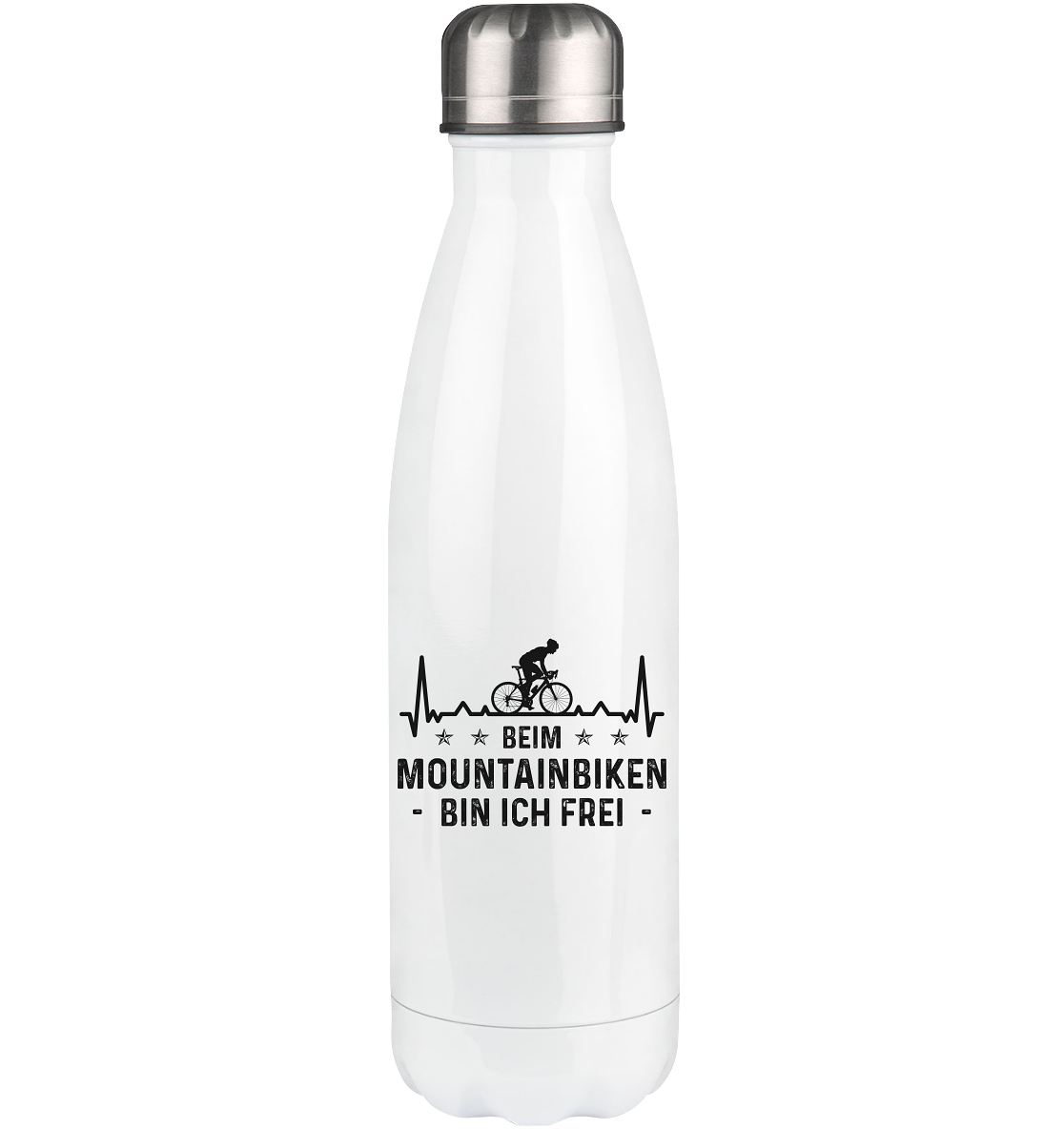 Beim Mountainbiken Bin Ich Frei 3 - Edelstahl Thermosflasche fahrrad 500ml