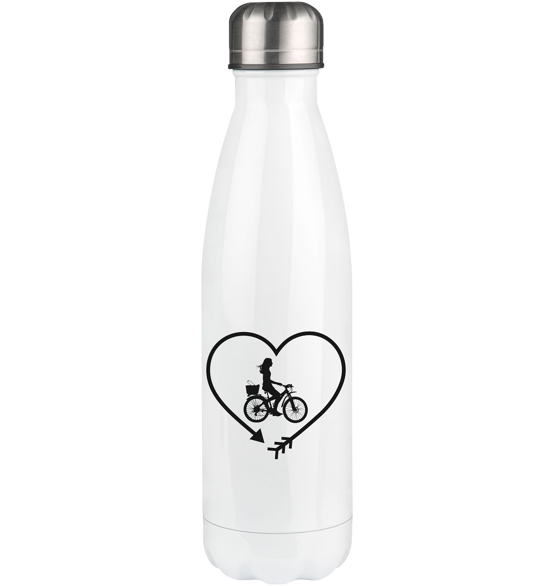 Arrow in Heartshape and Cycling 2 - Edelstahl Thermosflasche fahrrad 500ml