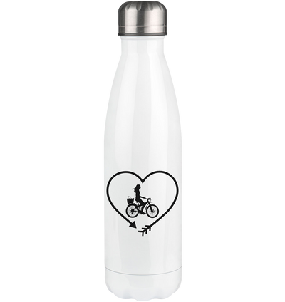 Arrow in Heartshape and Cycling 2 - Edelstahl Thermosflasche fahrrad 500ml