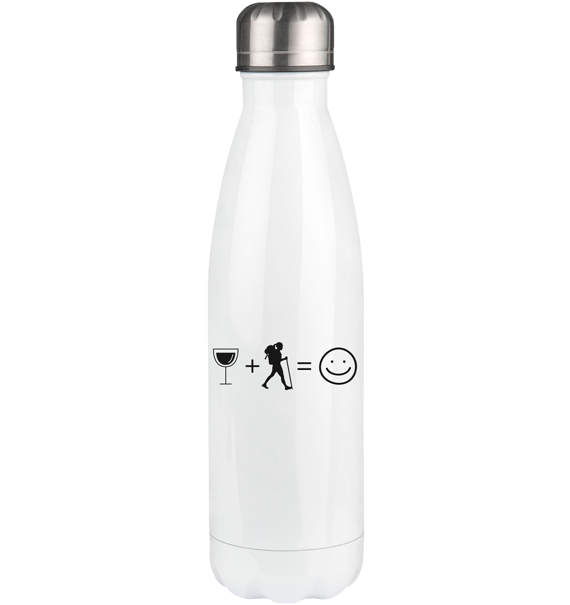 Wine Emoji and Hiking 1 - Edelstahl Thermosflasche wandern 500ml