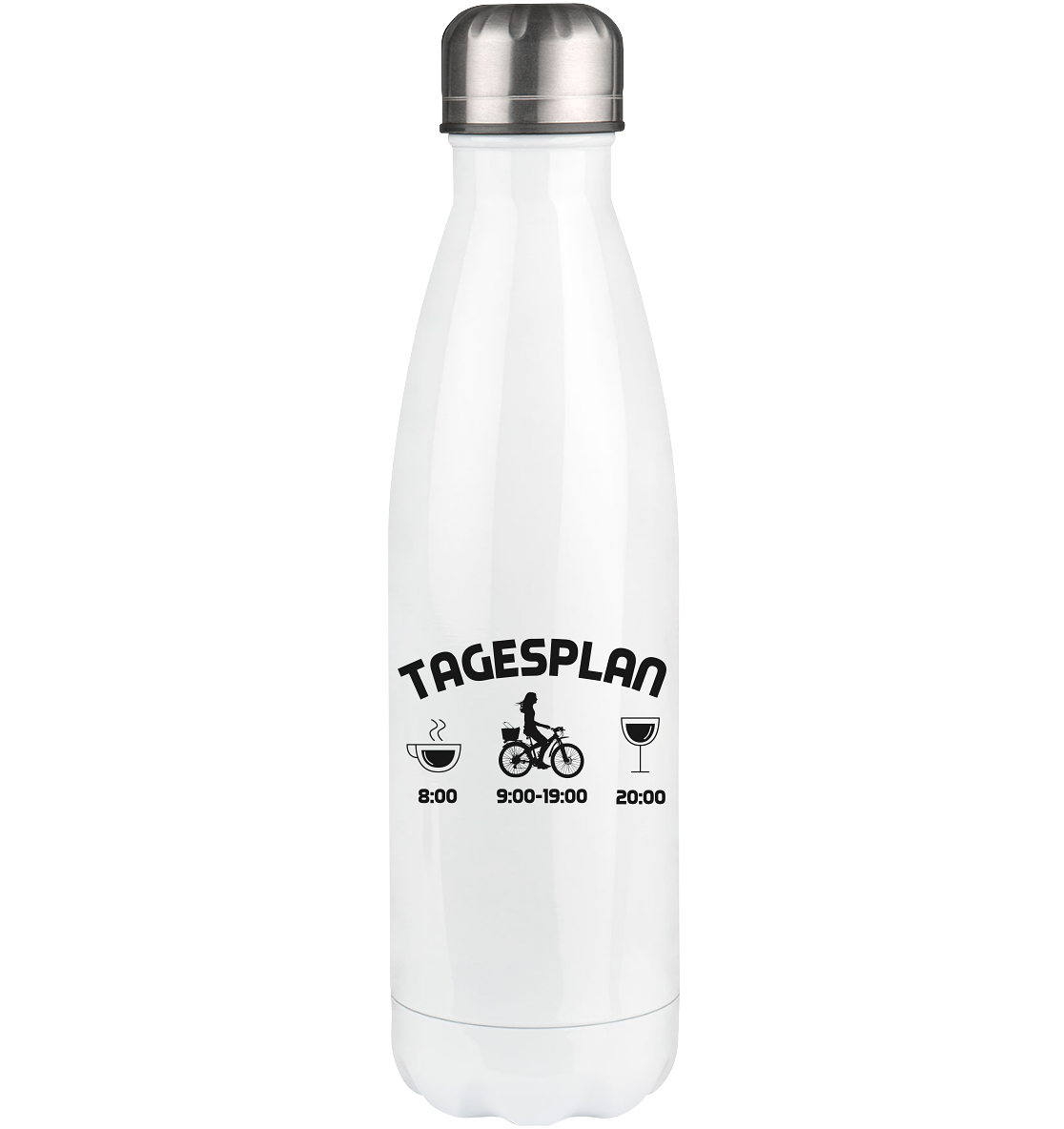 Tagesplan - Edelstahl Thermosflasche fahrrad 500ml