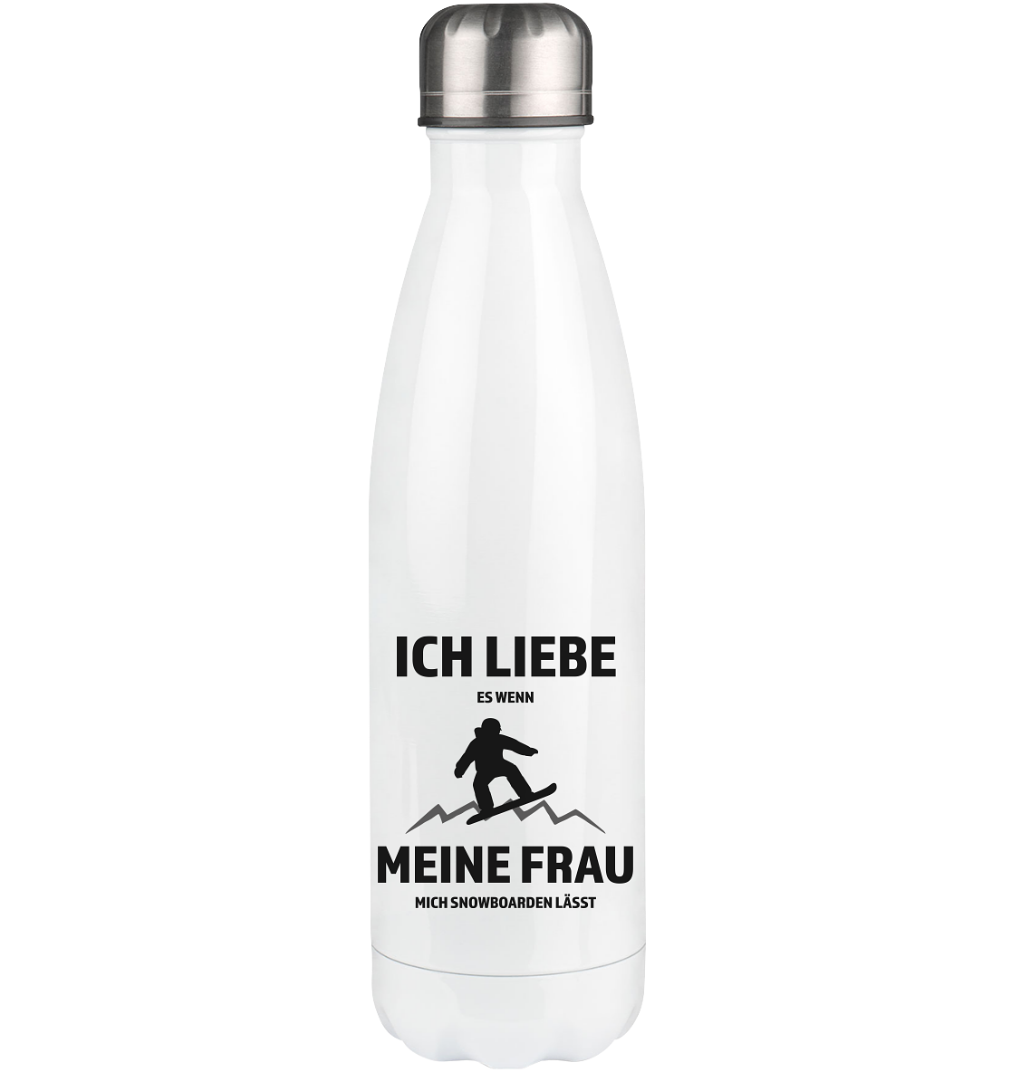 Ich liebe meine Frau - Snowboarden - Edelstahl Thermosflasche snowboarden 500ml