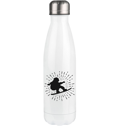 Firework and Snowbarding - Edelstahl Thermosflasche snowboarden 500ml