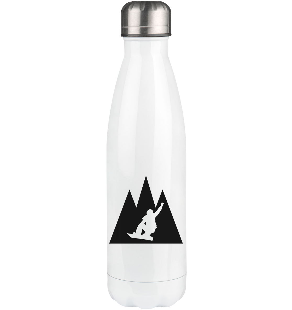 Triangle Mountain and Snowboarding - Edelstahl Thermosflasche snowboarden 500ml