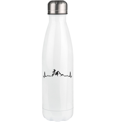 Heartbeat Mountain and Snowboarding - Edelstahl Thermosflasche snowboarden 500ml