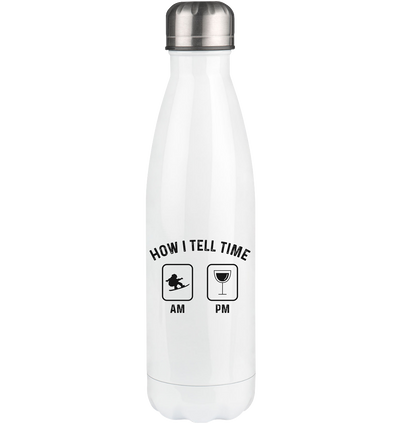 How I Tell Time Am Pm - Edelstahl Thermosflasche snowboarden 500ml