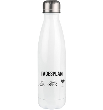 Tagesplan Kaffee, Fahrrad und Wein - Edelstahl Thermosflasche fahrrad mountainbike 500ml