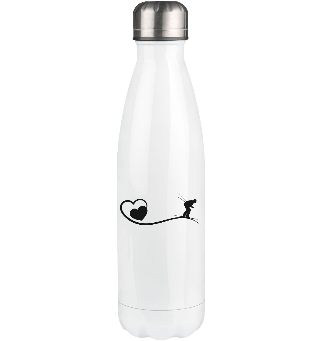 Heart 1 and Skiing - Edelstahl Thermosflasche klettern ski 500ml