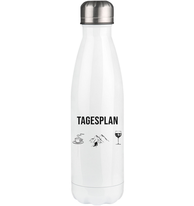 Tagesplan Kaffee, Ski und Wein - Edelstahl Thermosflasche klettern ski 500ml