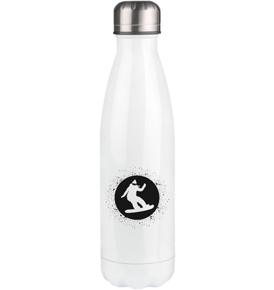 Circle with Splash and Snowboarding - Edelstahl Thermosflasche snowboarden 500ml