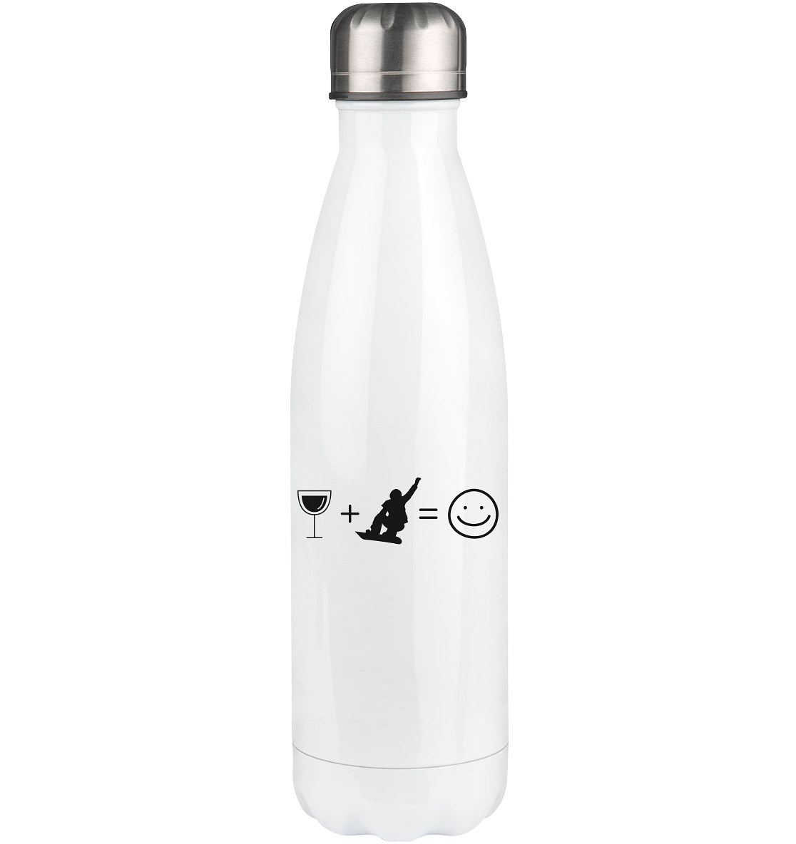 Wine Emoji and Snowboarding - Edelstahl Thermosflasche snowboarden 500ml