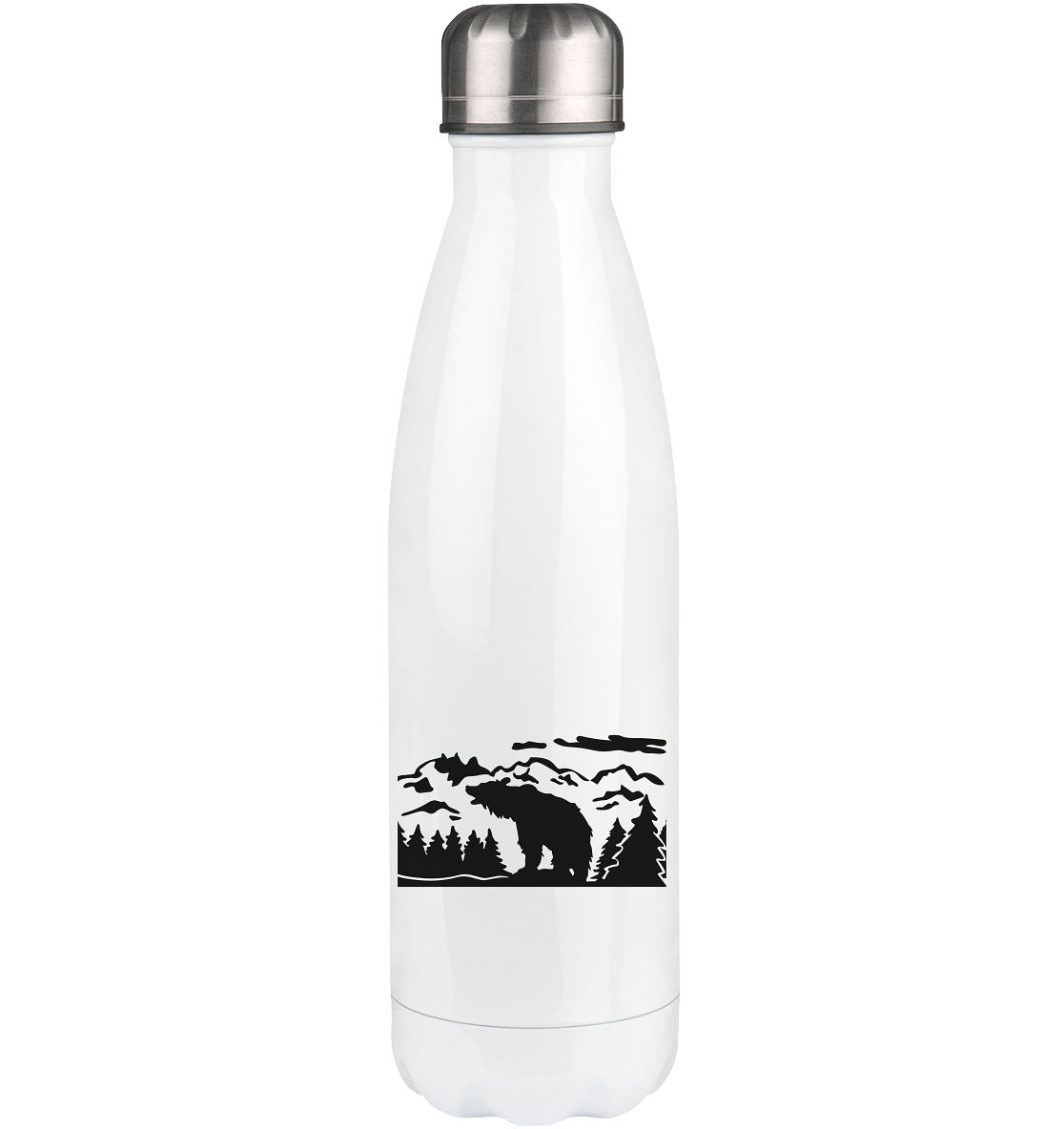 Berglandschaft und Bär - Edelstahl Thermosflasche berge camping 500ml