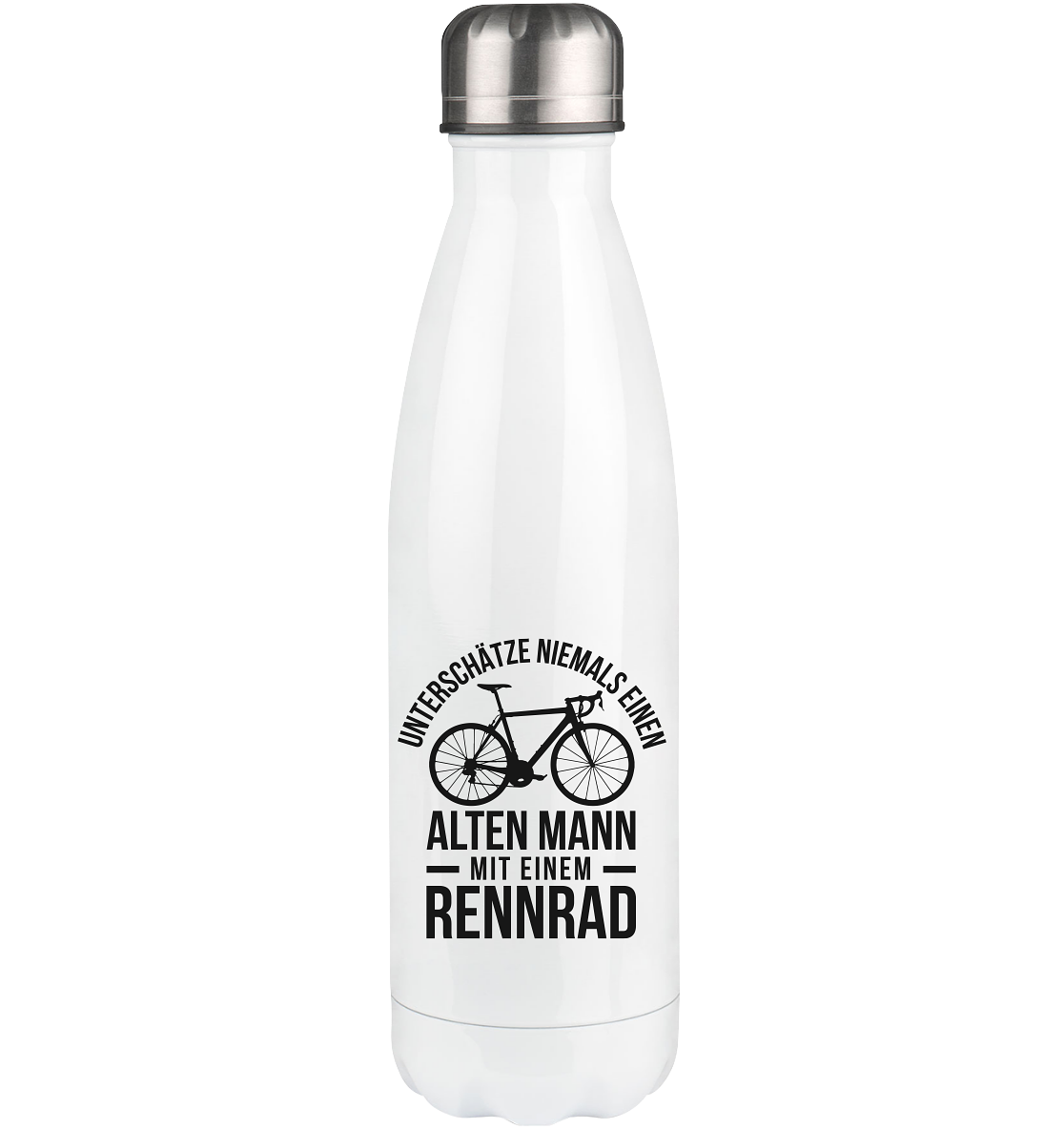 Unterschätze niemals einen alten Mann mit einem Rennrad - Edelstahl Thermosflasche fahrrad 500ml