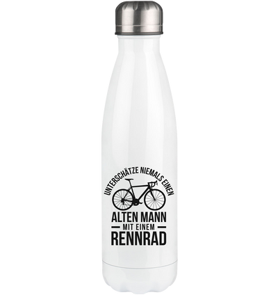 Unterschätze niemals einen alten Mann mit einem Rennrad - Edelstahl Thermosflasche fahrrad 500ml