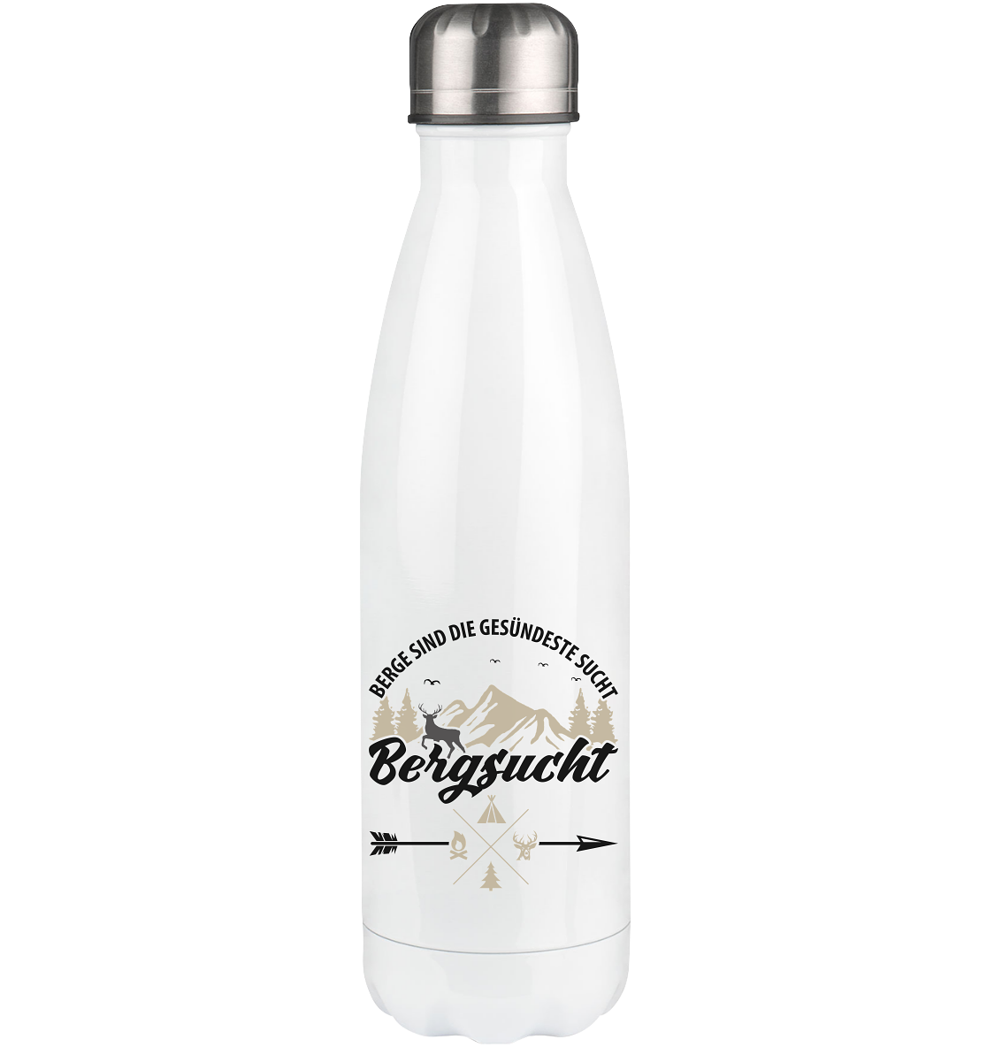 Bergsucht - Edelstahl Thermosflasche berge klettern 500ml