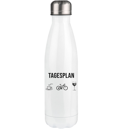 Tagesplan Kaffee, Fahrrad und Wein - Edelstahl Thermosflasche fahrrad mountainbike 500ml