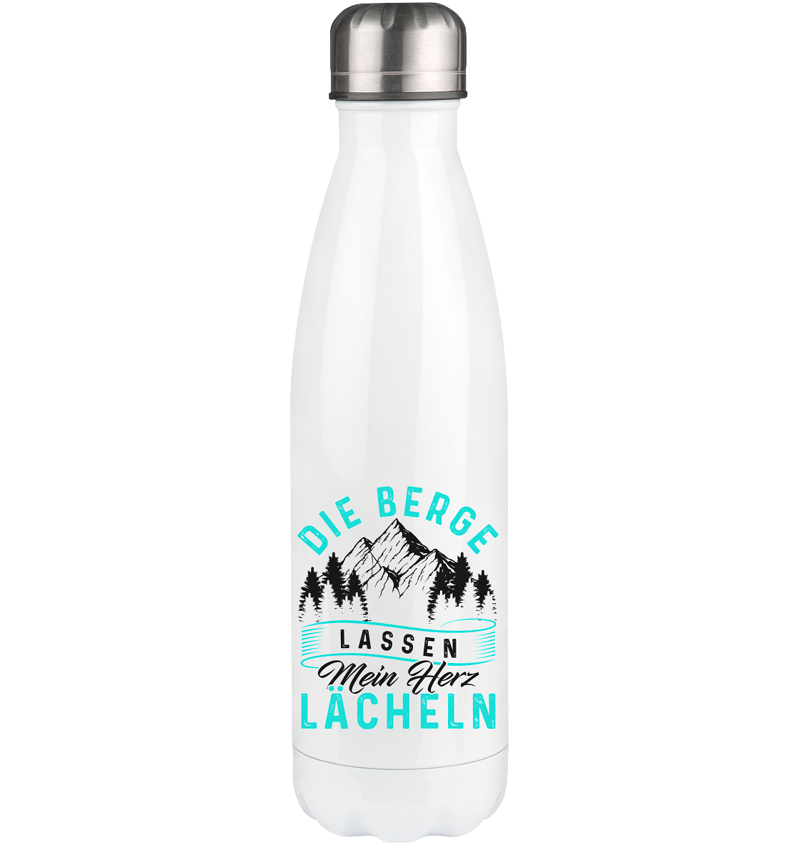 Berge lassen mein Herz lächeln - Edelstahl Thermosflasche berge 500ml