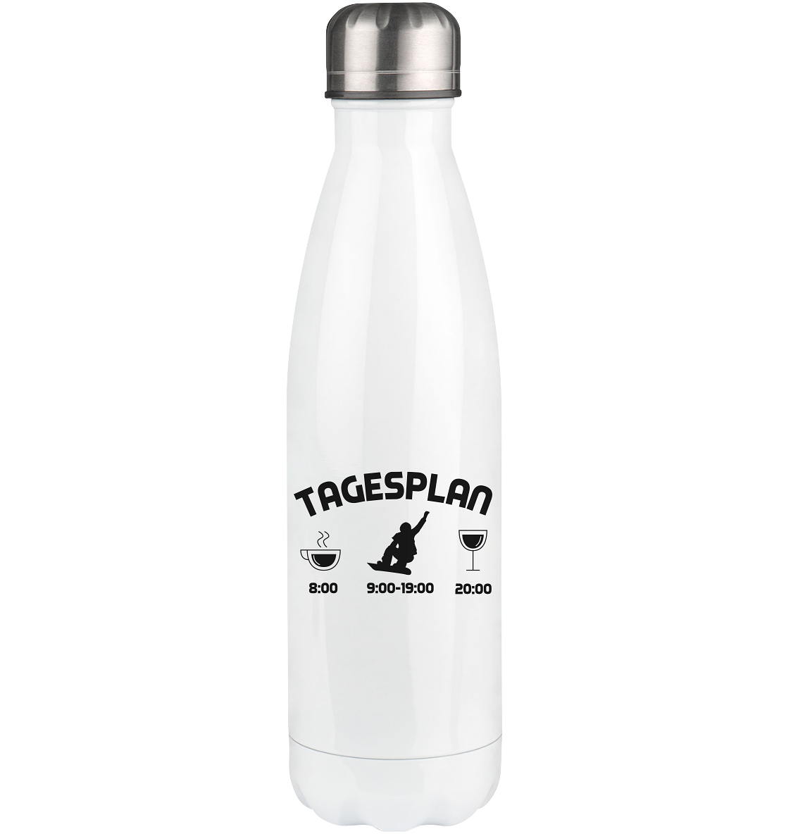 Tagesplan 1 - Edelstahl Thermosflasche snowboarden 500ml