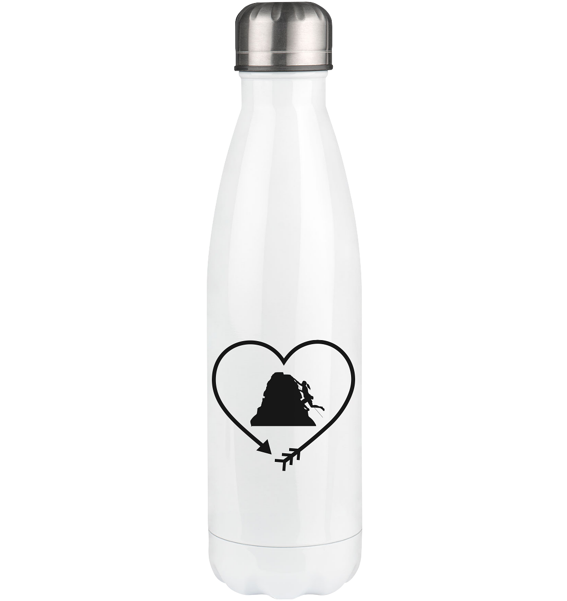 Arrow in Heartshape and Climbing 1 - Edelstahl Thermosflasche klettern 500ml