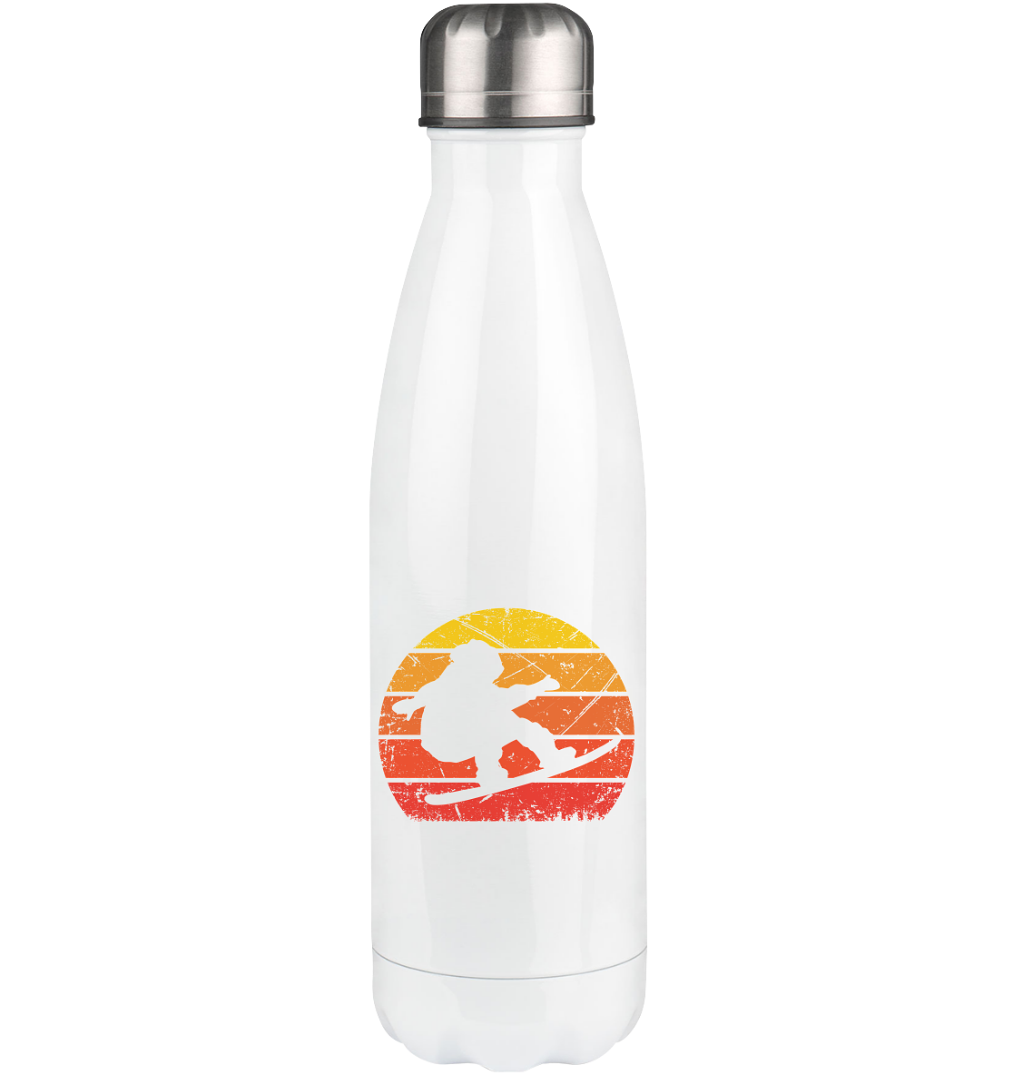 Vintage Sun and Snowboarding - Edelstahl Thermosflasche snowboarden 500ml