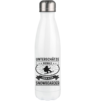 Unterschatze Niemals Einen Alten Snowboarder - Edelstahl Thermosflasche snowboarden 500ml