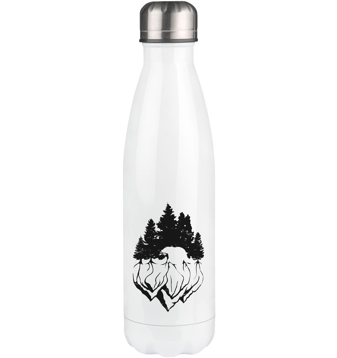 Bäume und Bär Abstrakt - Edelstahl Thermosflasche berge 500ml