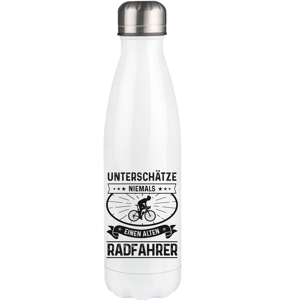 Unterschatze Niemals Einen Alten Radfahrer - Edelstahl Thermosflasche fahrrad 500ml