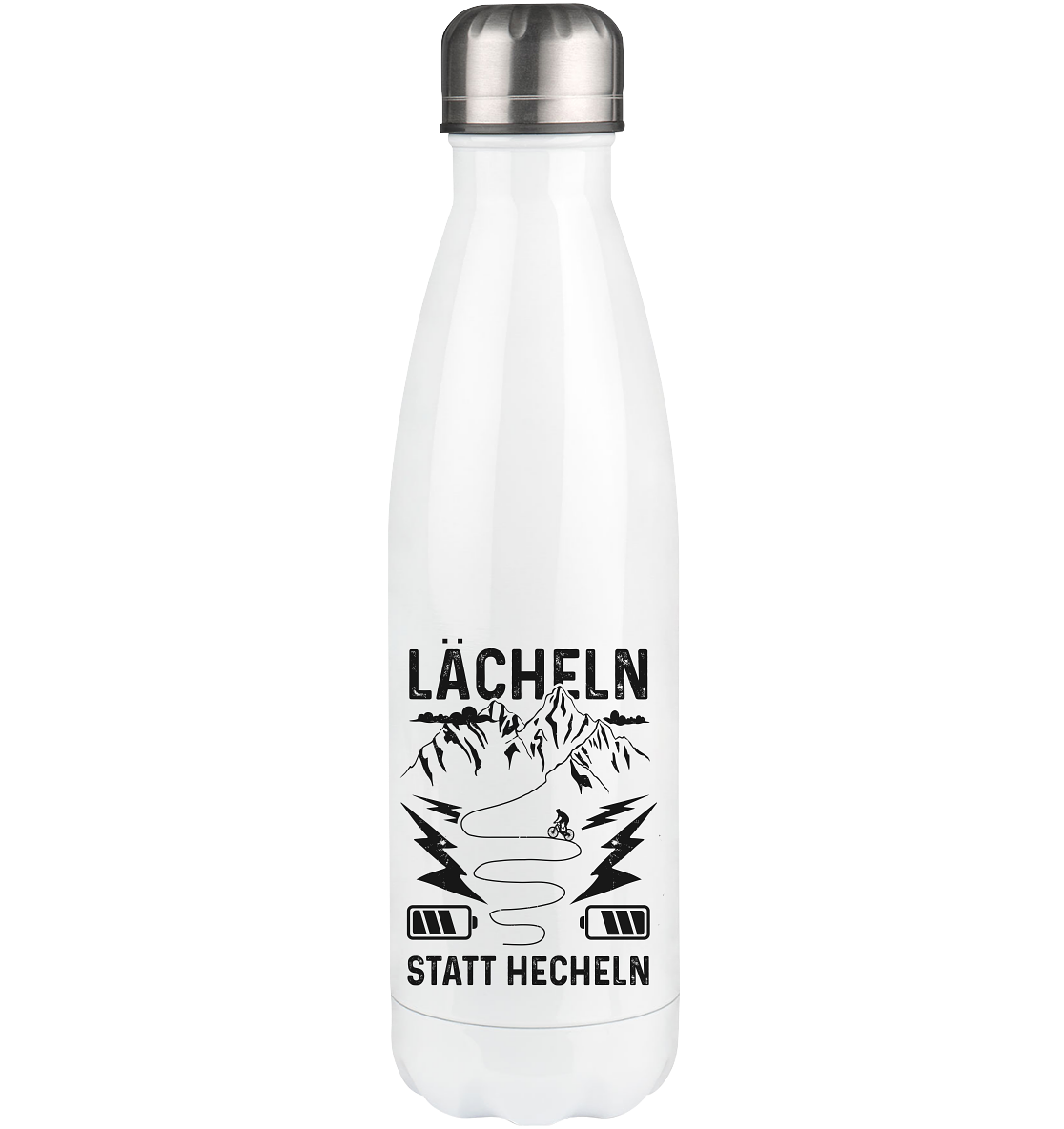 Lächeln statt hecheln - Edelstahl Thermosflasche e-bike 500ml