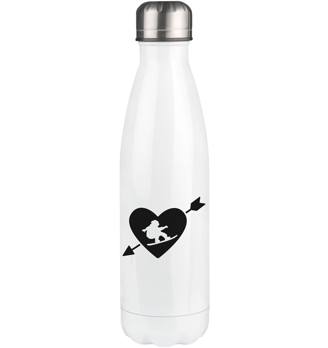 Arrow Heart and Snowboarding - Edelstahl Thermosflasche snowboarden 500ml