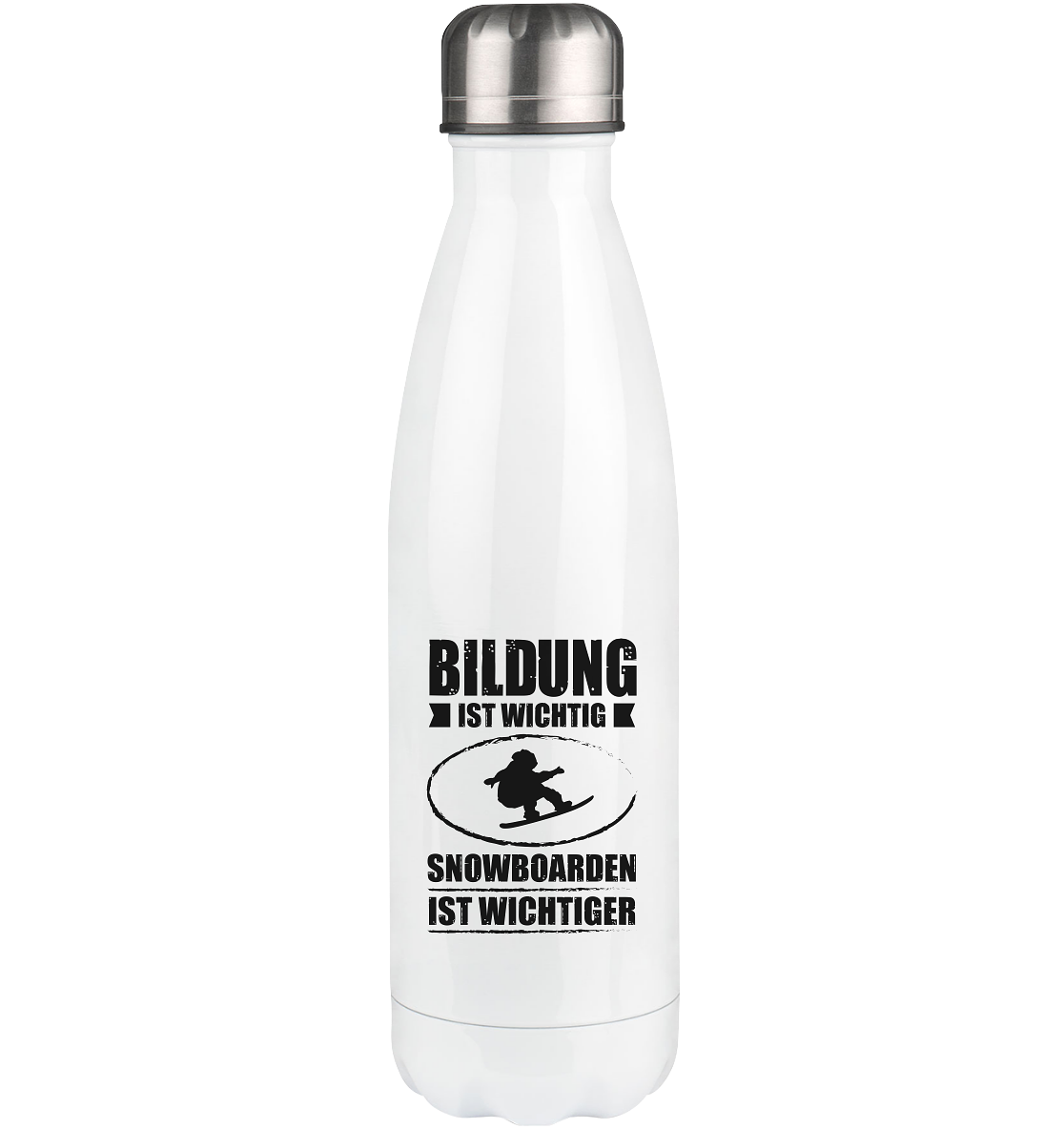 Bildung Ist Wichtig Snowboarden Ist Wichtiger - Edelstahl Thermosflasche snowboarden 500ml