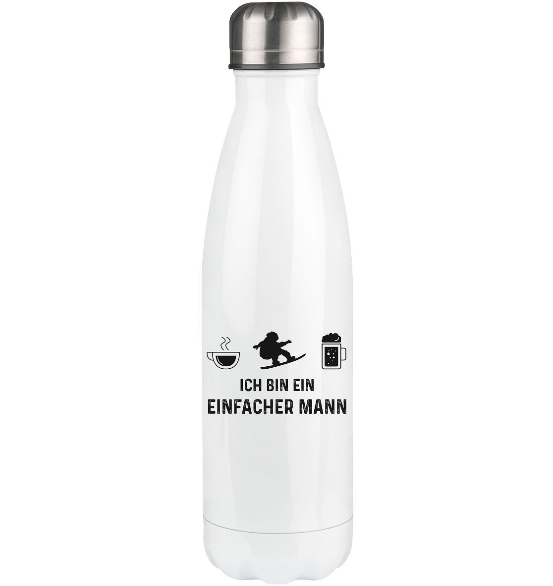 Ich Bin Ein Einfacher Mann - Edelstahl Thermosflasche snowboarden 500ml