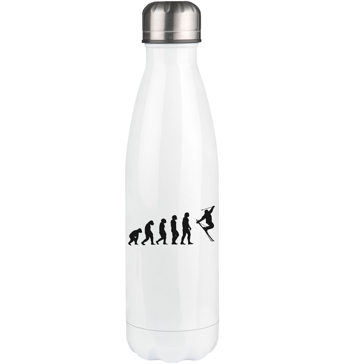 Evolution and Skiing - Edelstahl Thermosflasche klettern ski 500ml