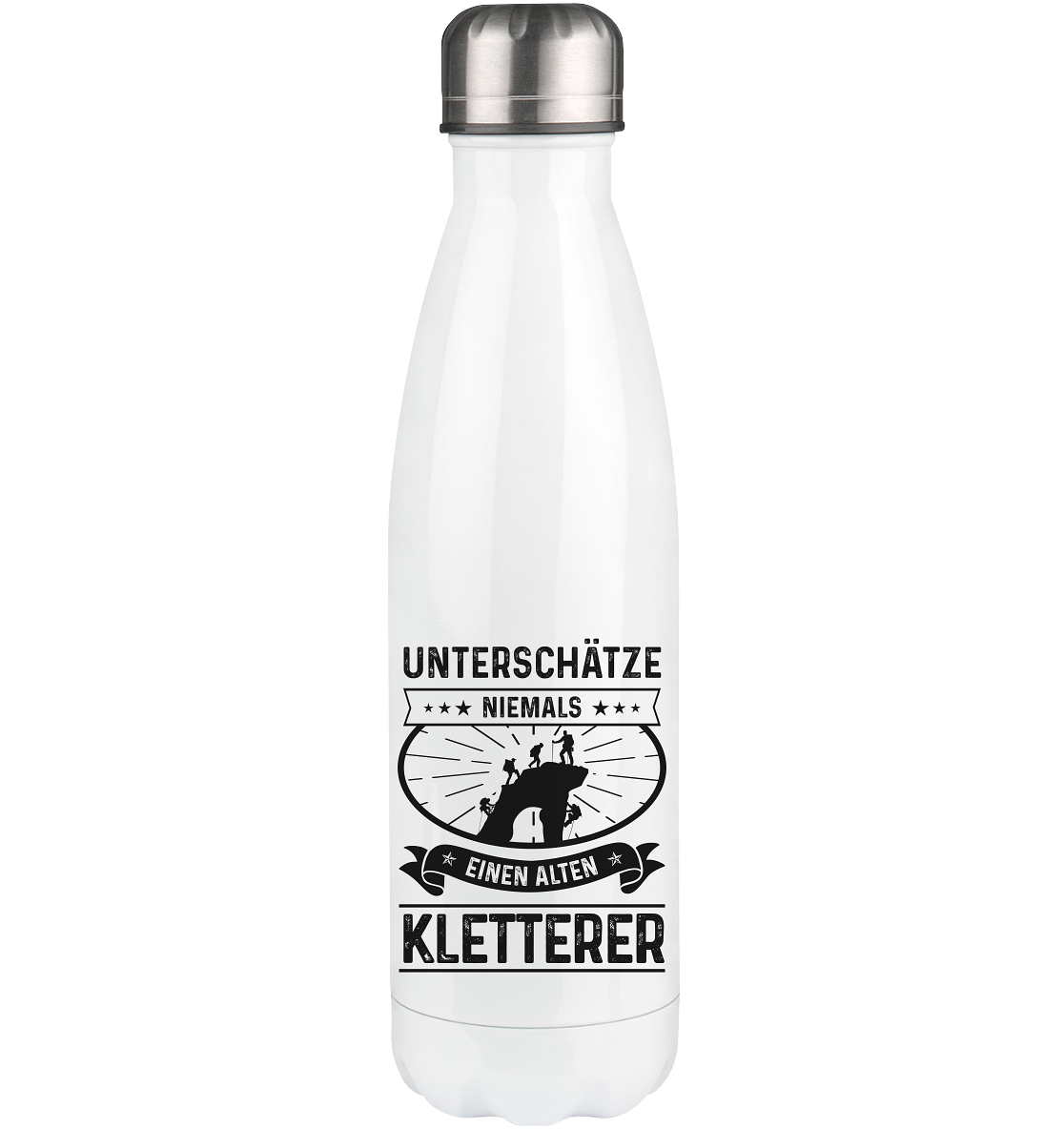 Unterschatze Niemals Einen Alten Kletterer - Edelstahl Thermosflasche klettern 500ml