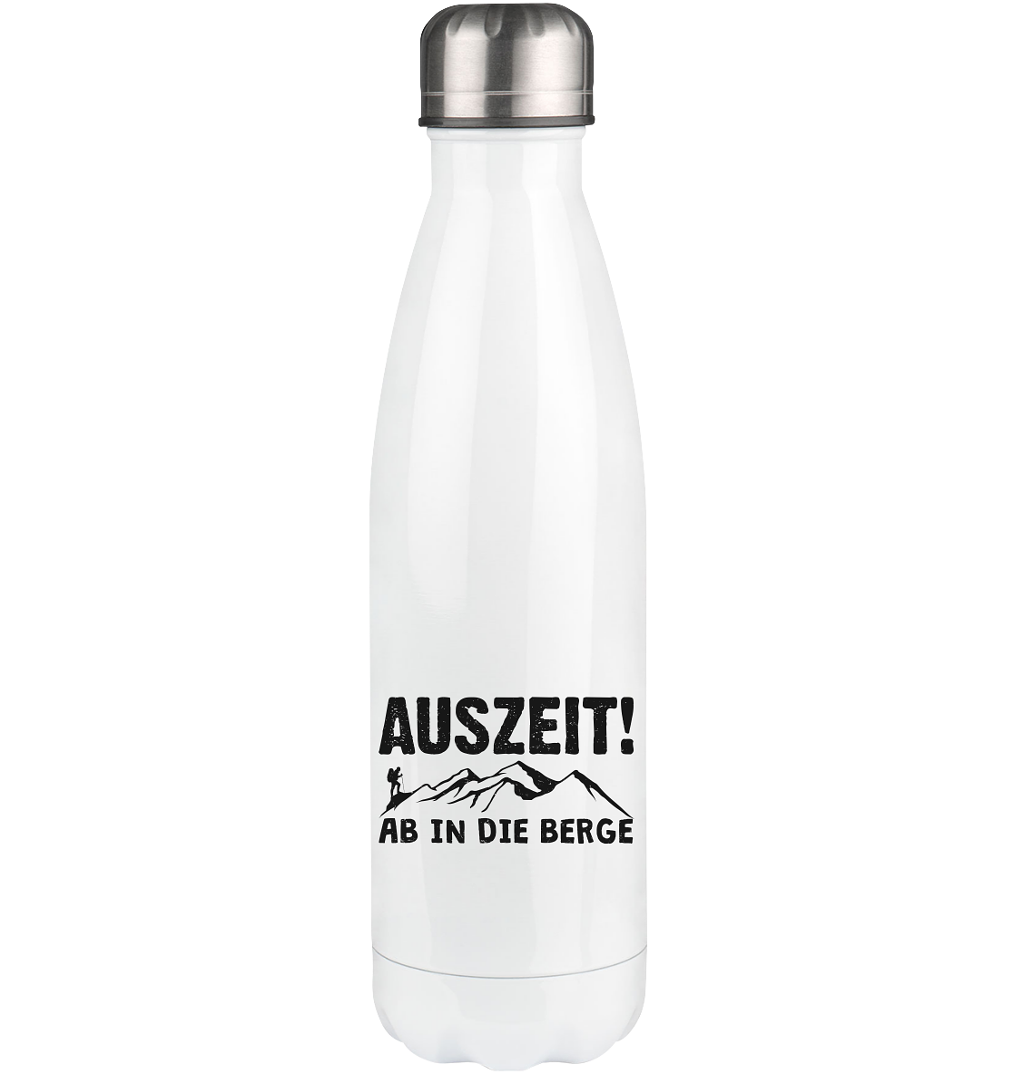 Auszeit, ab in die Berge - Edelstahl Thermosflasche berge wandern 500ml