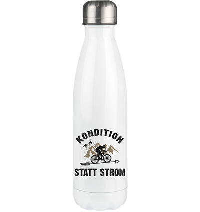 Kondition statt Strom - Edelstahl Thermosflasche fahrrad mountainbike 500ml