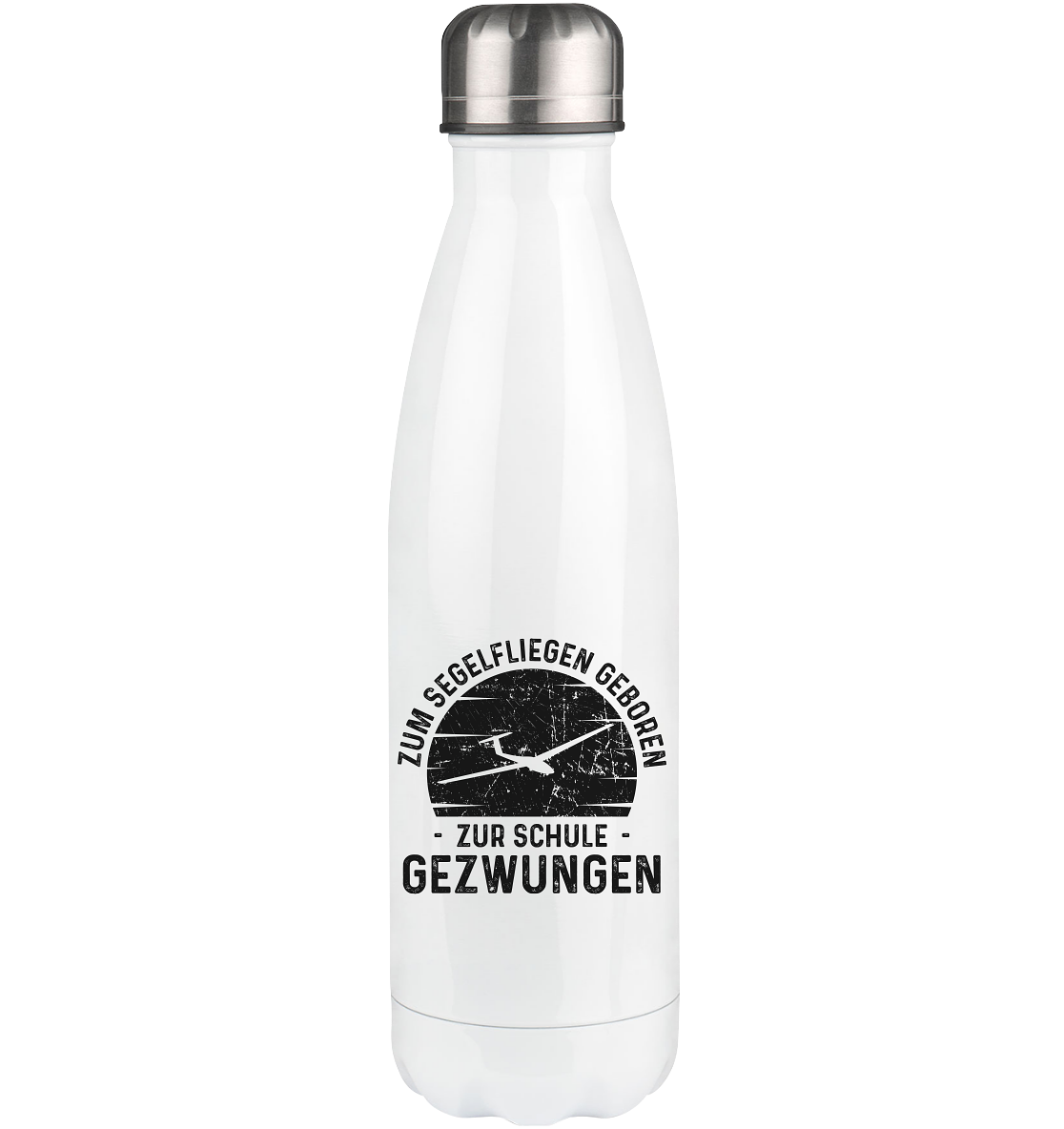 Zum Segelfliegen Geboren Zur Schule Gezwungen - Edelstahl Thermosflasche berge 500ml