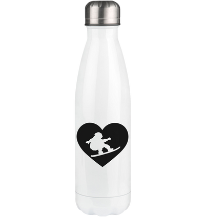 Heart 1 and Snowboarding - Edelstahl Thermosflasche snowboarden 500ml